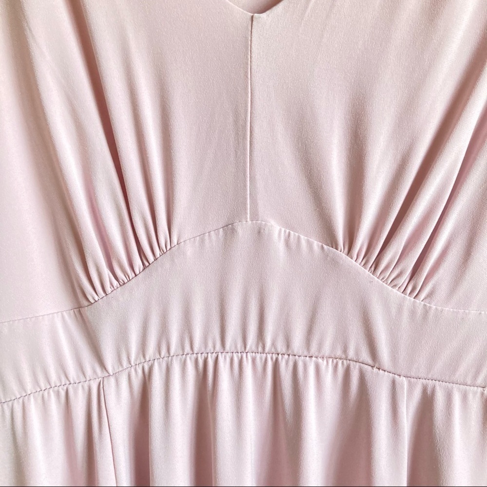 Torrid Stretchy Lined V-Neck Above The Knee Midi Dress Baby Pink Sz 0X - Picture 6 of 9